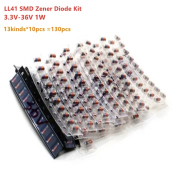 130 kom./LOT Kit стабилитронов LL41 SMD ZM4728A-ZM4753A Komplet za SMD diode 3.3 V-36V 1W 3V3-36V 13 vrsta * 10шт = 130шт