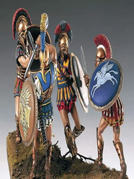 Brojka od smole 1/32 54 mm postolje za drevnog ratnika uključuje 4 modela (S RAZLOGOM) U nesastavljeni, Neobojeni set za montažu figura