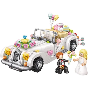 Gradbeni blok mini vjenčanje automobil mini-auto-zagonetka u prikupljanju kreativno uređenje mini-auto dječji dar
