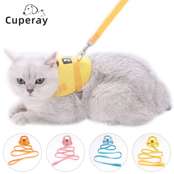 Kit шлейки za mačke i povodac, zaštita od bijega u šetnju, tapaciran prsluk za mačića, шлейки za male, srednje i velike mačke, jednostavno upravljanje