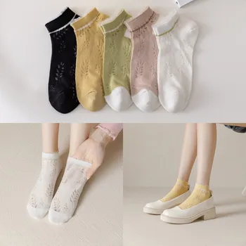 Ljetna tanki model, tanki model, mrežaste, pamuk, čipka seksi ravnici kratke čarape s niskim krovom, ženske čarape sa sitnim urezima