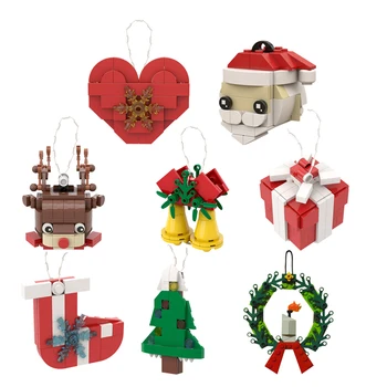 Mini Božićna jelka sa ukrasima, Vijenac Djeda Mraza, Losiny Zvono, Skup sastavnih blokova, Dekoracija za dom, Božićni poklon svojim rukama za djecu, dječake i djevojčice