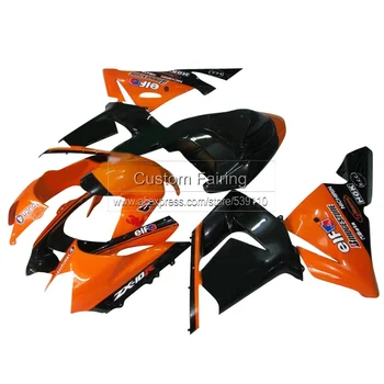 Narančasta dijelovi za motocikle Kawasaki ZX10R zx - 10r Ninja 2004 2005 / 05 04 Mat crna naljepnica na kit обтекателей TP51