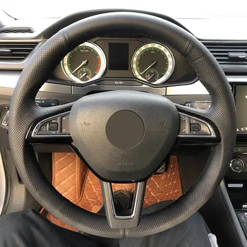 Torbica za volanom automobila za Škoda Octavia, Superb Fabia Citigo Roomster 2013-2019 Rapid Yeti Kodia od perforirane kože, mikrovlakana